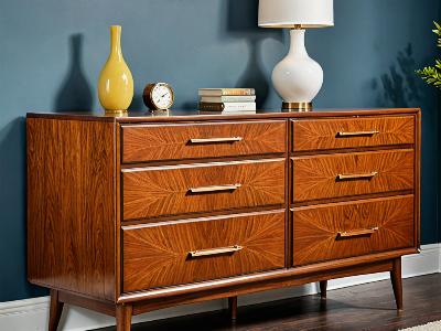 Mid-century dresser after restoration with modern finish